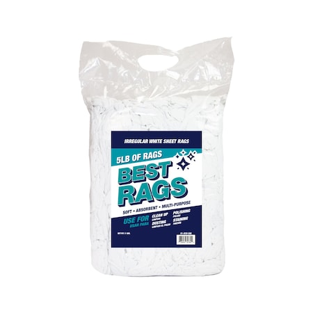Monarch R-W39 Sheet Reclaimed Rags White 5lb Bag R1-W39-5BG
